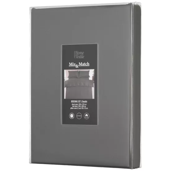 КПБ 2.0сп ARDESTO Mix&Match Premium, пододеяльник 200х220см, простынь 240х260см, наволочки (2) 50х70см, 100% хлопок, сатин, серы