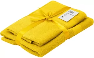 Набір рушників махрових Ardesto Essence 50х90см, 70х140см, 2шт, 100% бавовна, жовтий