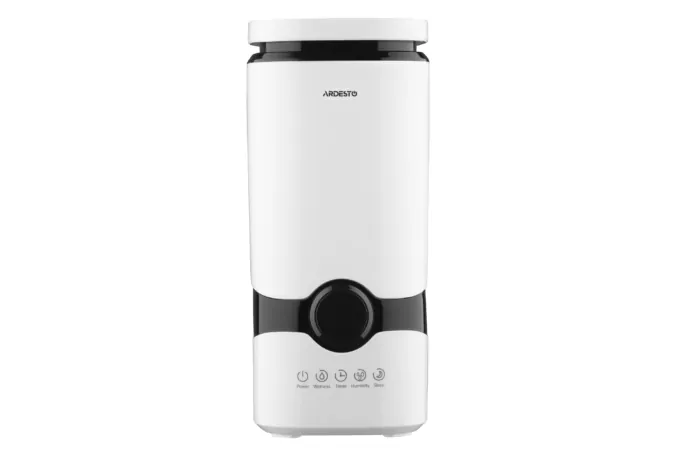 Зволожувач повітря ARDESTO ультразвуковий, 40м2, 4л, 300мл/г, електр. кер-ння, пульт ДК, верх. залив води, білий