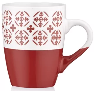 Чашка Ardesto Ornament, 320мл, кераміка, червоно-білий