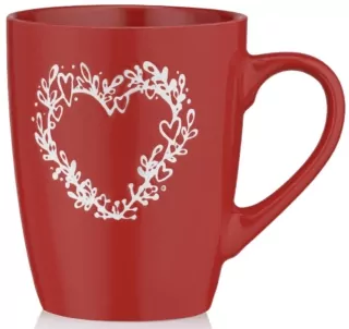 Чашка Ardesto Heart, 320мл, кераміка, червоний
