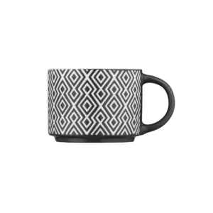 Чашка Ardesto Weaving F, 330мл, порцеляна, біло-чорний