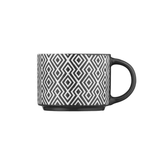 Чашка Ardesto Weaving F, 330мл, порцеляна, біло-чорний