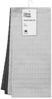 Ardesto Kitchen towel set Pique, 30x30cm, 4pcs, 100% cotton, dark grey, light grey