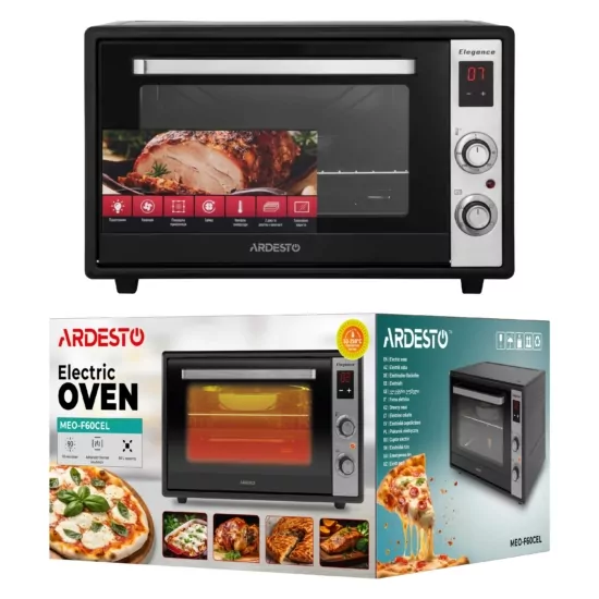 Печь электрическая ARDESTO Elegance, 60л, 2000Вт, электр., конвекция, двойное стекло, черный