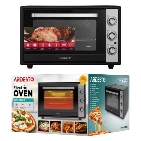 Electric oven ARDESTO, 60L, 2000W, mech., convection, double glass, black