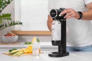 Сифон для газування води ARDESTO, підключення балону- різьба, пляшка 1л, важіль,  чорний