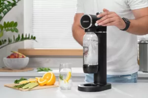 Сифон для газування води ARDESTO, підключення балону- різьба, пляшка 1л, важіль,  чорний