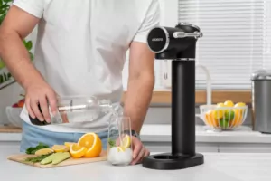 Сифон для газування води ARDESTO, підключення балону- різьба, пляшка 1л, важіль,  чорний