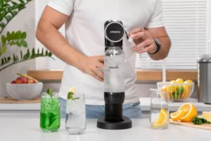 Сифон для газування води ARDESTO, підключення балону- різьба, пляшка 1л, важіль,  чорний