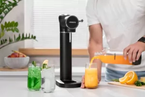 Сифон для газування води ARDESTO, підключення балону- різьба, пляшка 1л, важіль,  чорний