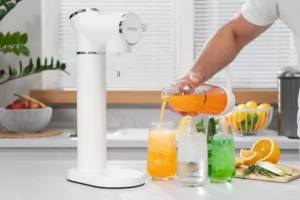 Сифон для газирования воды Ardesto, подключение баллона-резьба, бутылка 1л, рычаг, белый