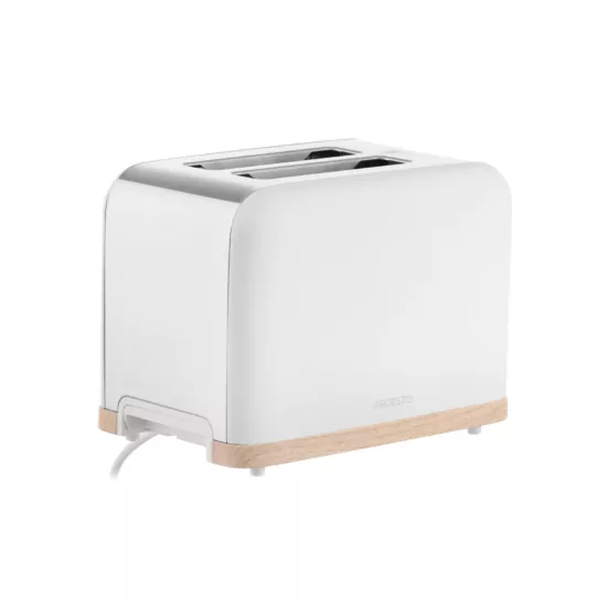 Тостер Ardesto Wood Modern, 800Вт, металл, 2 слота, белый