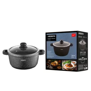 Кастрюля со стеклянной крышкой Ardesto Gemini Anzio, 3.1л, алюминий, черный