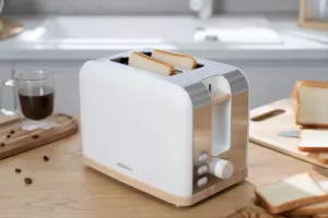 Тостер Ardesto Wood Modern, 800Вт, металл, 2 слота, белый