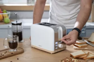 Тостер Ardesto Wood Modern, 800Вт, металл, 2 слота, белый