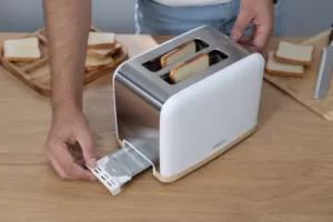Тостер Ardesto Wood Modern, 800Вт, металл, 2 слота, белый