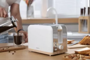 Тостер Ardesto Wood Modern, 800Вт, металл, 2 слота, белый