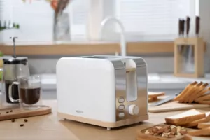 Тостер Ardesto Wood Modern, 800Вт, металл, 2 слота, белый