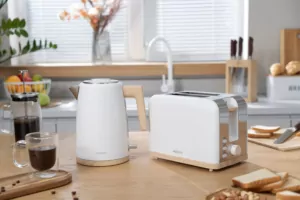 Тостер Ardesto Wood Modern, 800Вт, металл, 2 слота, белый