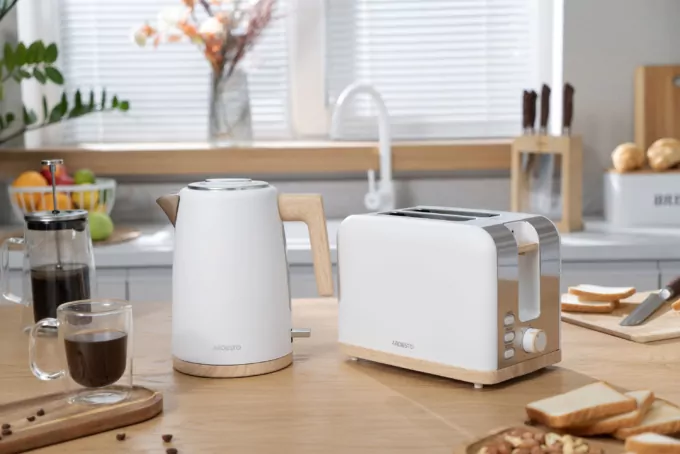 Тостер Ardesto Wood Modern, 800Вт, металл, 2 слота, белый