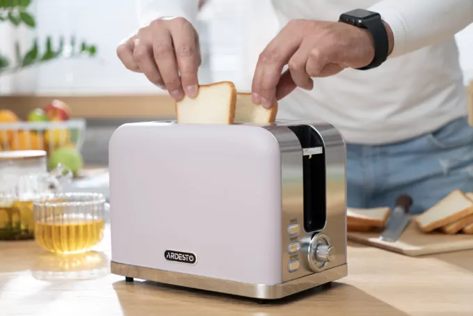 Тостер Ardesto Lilac Dream, 800Вт, металл, 2 слота, лиловый+серебристый