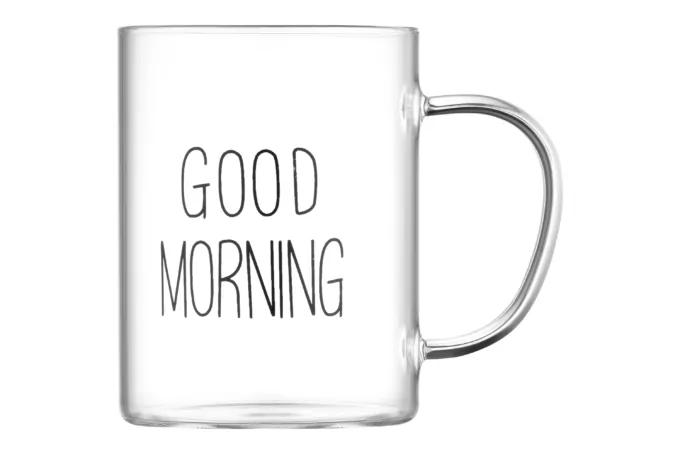 Ardesto mug set with handles Good Morning, 420ml, 2pcs, borosilicate glass, transparent