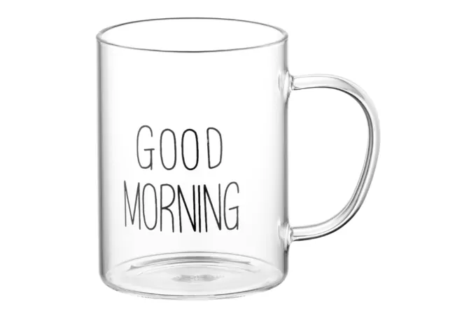 Ardesto mug set with handles Good Morning, 420ml, 2pcs, borosilicate glass, transparent