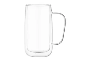 Ardesto Doublewall mug set with handles, 400ml, 2pcs, borosilicate glass, transparent