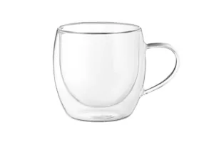 Ardesto Double wall mug set with handles, 300ml, 2pcs, borosilicate glass, transparent