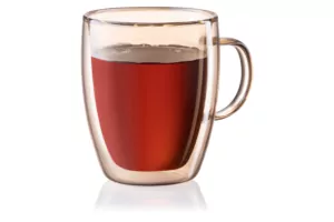 Ardesto Double wall mug set with handles Golden Moon, 270ml, 2pcs, borosilicate glass, golden