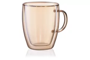 Ardesto Double wall mug set with handles Golden Moon, 270ml, 2pcs, borosilicate glass, golden