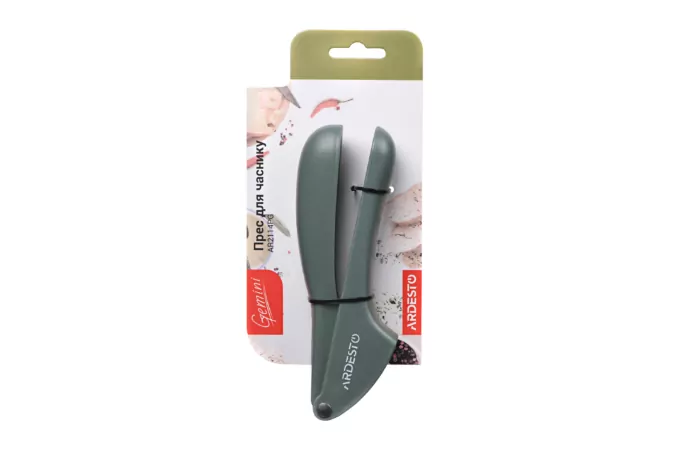 Ardesto Garlic Press Gemini, stainless steel, plastic, green