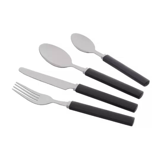 Ardesto Cutlery set Gemini Spoleto, 16pcs, stainless steel, plastic, black