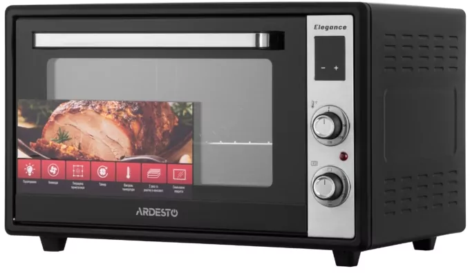 Печь электрическая ARDESTO Elegance, 60л, 2000Вт, электр., конвекция, двойное стекло, черный