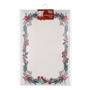 Набор салфеток сервировочных Ardesto Christmas Happy Holidays 30х45см, 2шт, 90% полиэстер, 10% хлопок, белый венок