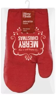 Рукавичка Ardesto Christmas Happy Holidays 17х28см, 90% полиэстер, 10% хлопок, красный