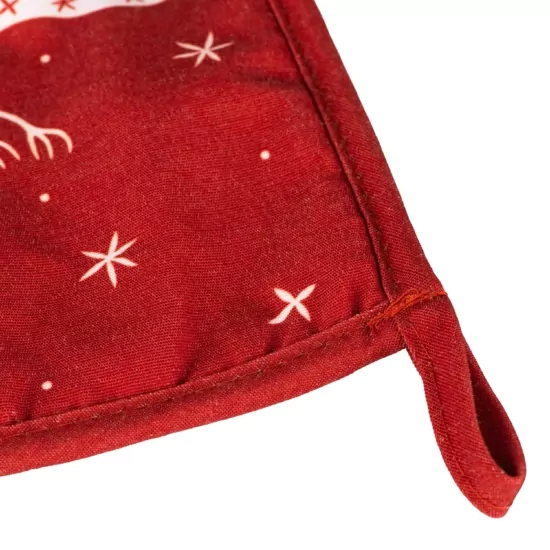 Ardesto Christmas Potholder Happy Holidays 20х20cm, 90% polyester, 10% cotton, red