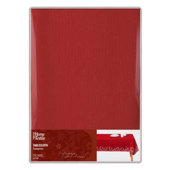 ARDESTO Скатертина Happy Holidays 120х140см, 90% поліестер, 10% бавовна, червоний