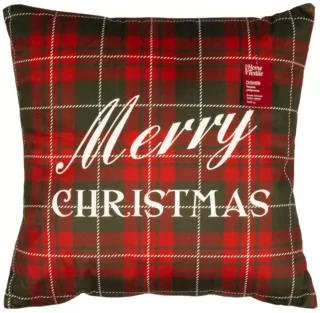 Подушка декор. Ardesto Christmas Happy Holidays 45х45см, 100% поліестер, клітинка зелено-червона