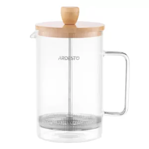 Френч-пресс Ardesto Midori, 800мл, боросиликаное стекло, бамбук, прозрачный
