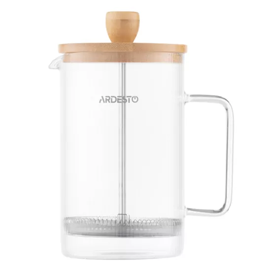 Френч-пресс Ardesto Midori, 800мл, боросиликаное стекло, бамбук, прозрачный