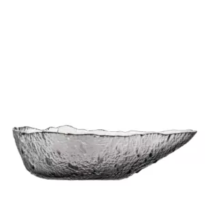 Ardesto Bowl Leaf, 17.5cm, glass, gray