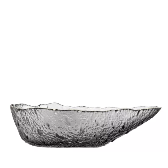 Ardesto Bowl Leaf, 17.5cm, glass, gray