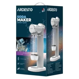 Сифон для газирования воды Ardesto, подключение баллона-резьба, бутылка 1л, рычаг, белый