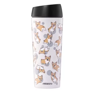 Термокухоль Ardesto Coffee Time Corgi 450мл, нержавіюча сталь, сірий