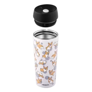 Термокухоль Ardesto Coffee Time Corgi 450мл, нержавіюча сталь, сірий