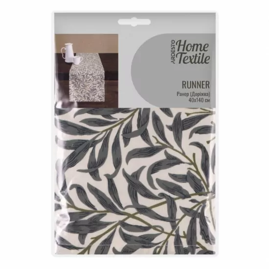Раннер ARDESTO Leaves 40х140см, 90% полиэстер, 10% хлопок