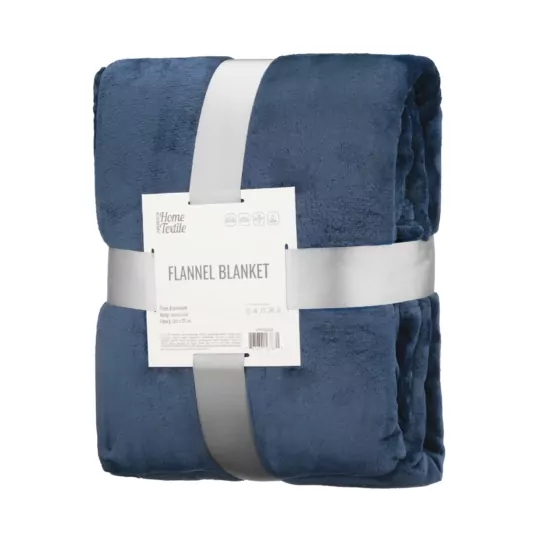 Плед Ardesto Flannel 200х220см, 100% поліестер, синій темний