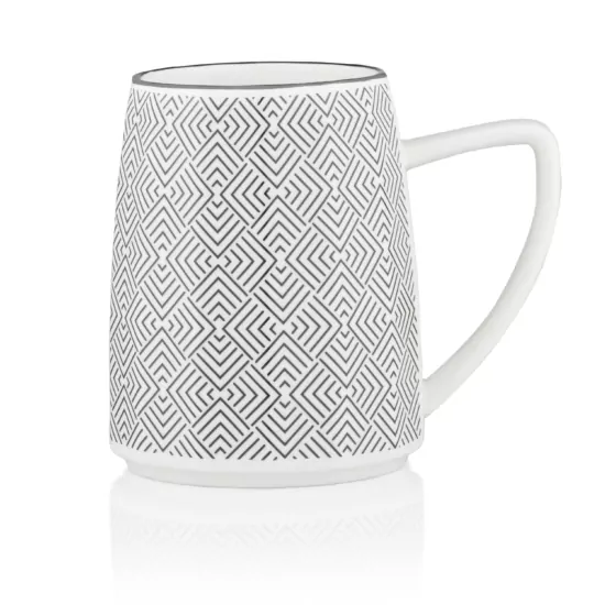 Ardesto Mug Lamberto, 360ml, porcelain, white-gray